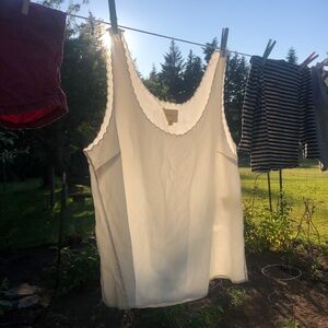 Sezane Lucie Top in Ecru 100% Silk